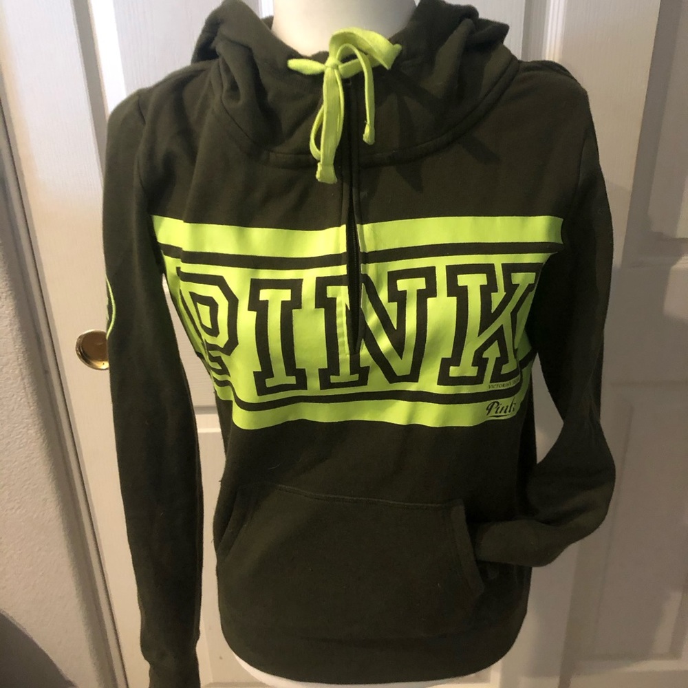 Pink quarter zip up hoodie